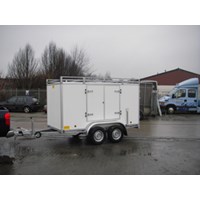 gesloten bakaanhangwagen dubbelas ongeremd 750kg-3mx1m52x1m80